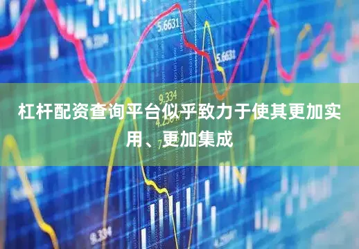 杠杆配资查询平台似乎致力于使其更加实用、更加集成